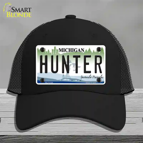 Hunter Michigan State Novelty License Plate Hat Mesh / Black