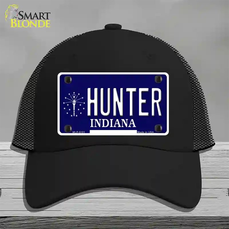 Hunter Indiana State Novelty License Plate Hat Mesh / Black