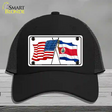 United States Costa Rica Crossed Flags Novelty License Plate Hat Sign Mesh / Black