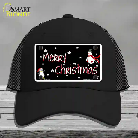 Merry Christmas Novelty License Plate Hat Mesh / Black