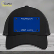 Michigan Great Lakes Plate State Blank Novelty License Plate Hat Mesh / Black