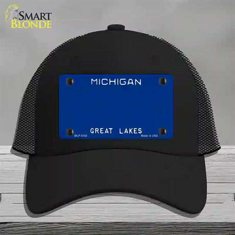 Michigan Great Lakes Plate State Blank Novelty License Plate Hat Mesh / Black