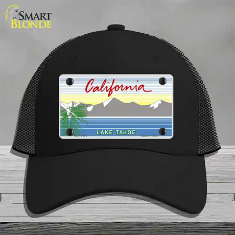 California Lake Tahoe State Blank Novelty License Plate Hat Mesh / Black