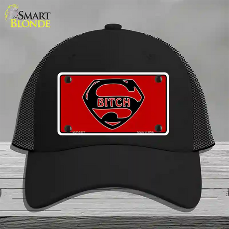 Super Bitch Novelty License Plate Hat Mesh / Black