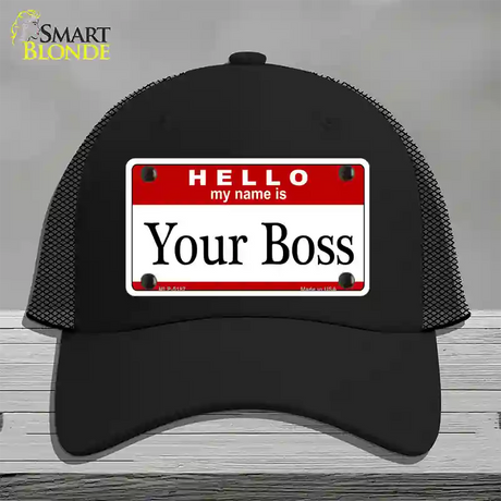 Your Boss Novelty License Plate Hat Mesh / Black