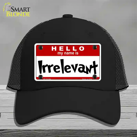 Irrelevant Novelty License Plate Hat Mesh / Black