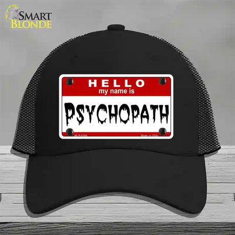 Psychopath Novelty License Plate Hat Mesh / Black