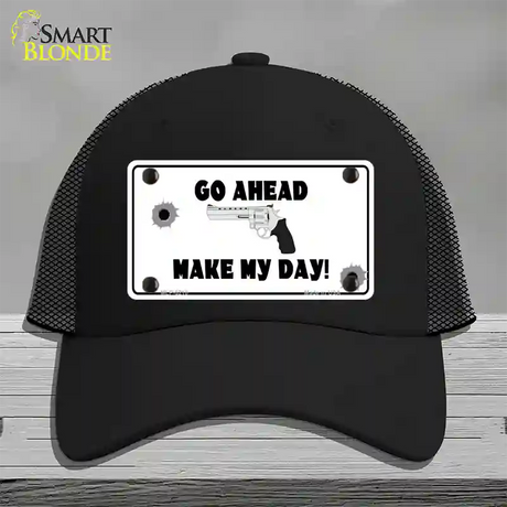 Go Ahead Make My Day Novelty License Plate Hat Mesh / Black