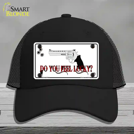 Do You Feel Lucky Novelty License Plate Hat Mesh / Black