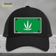 Marijuana Leaf Novelty License Plate Hat Mesh / Black