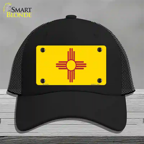 New Mexico State Flag Novelty License Plate Hat Mesh / Black