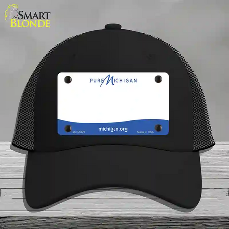 Pure Michigan Blank Novelty License Plate Hat Mesh / Black