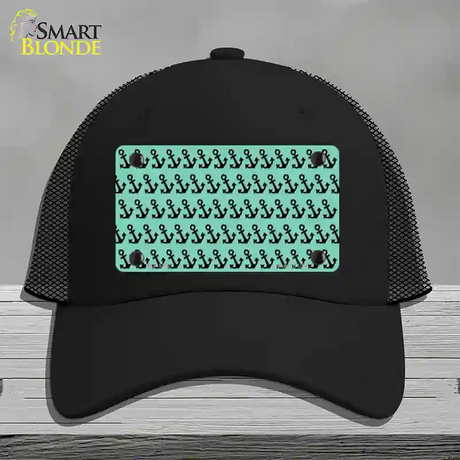 Mint Black Anchor Novelty License Plate Hat Mesh / Black