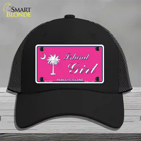 Island Girl Pink Novelty License Plate Hat Mesh / Black