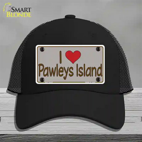 Love Pawleys Island Novelty License Plate Hat Mesh / Black