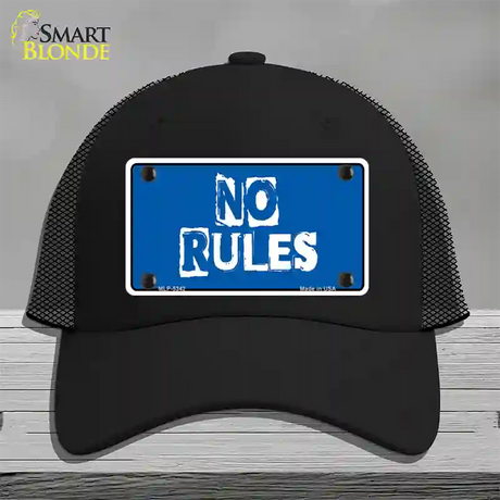 No Rules Novelty License Plate Hat Mesh / Black