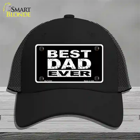 Best Dad Ever Novelty License Plate Hat Mesh / Black