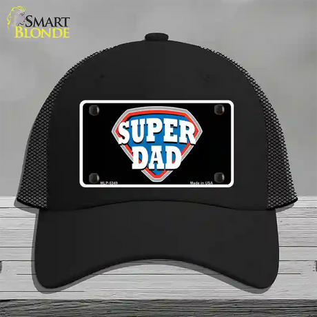 Super Dad Novelty License Plate Hat Mesh / Black