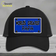 Worlds Greatest PaPa Novelty License Plate Hat Mesh / Black