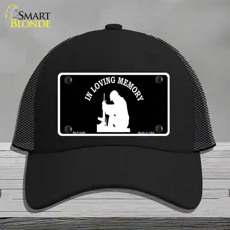 In Loving Memory Sitting Novelty License Plate Hat Mesh / Black