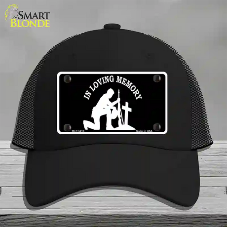 In Loving Memory Cross Novelty License Plate Hat Mesh / Black