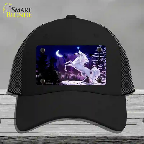 Unicorn Novelty License Plate Hat Mesh / Black