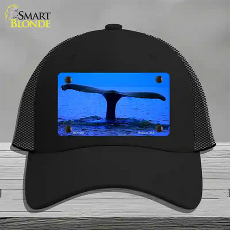 Whale Tail Novelty License Plate Hat Mesh / Black