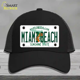 Miami Beach Florida Novelty License Plate Hat Mesh / Black