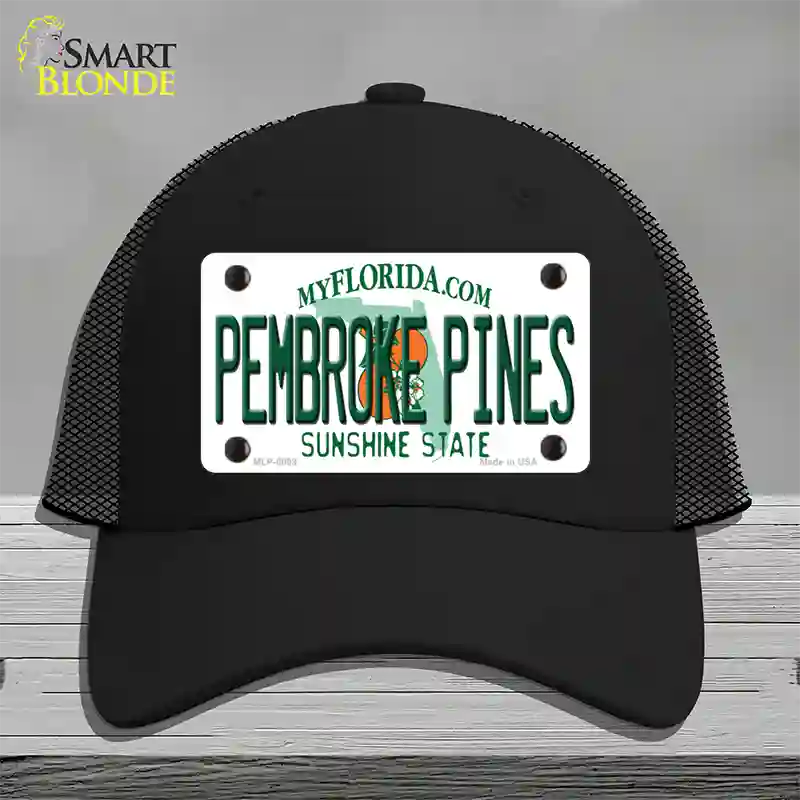 Pembroke Pines Florida Novelty License Plate Hat Mesh / Black