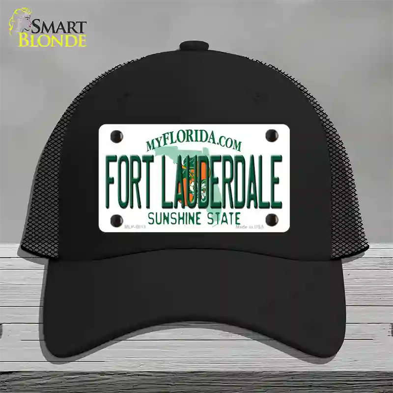 Fort Lauderdale Florida Novelty License Plate Hat Mesh / Black