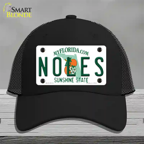 Noles Florida Novelty License Plate Hat Mesh / Black