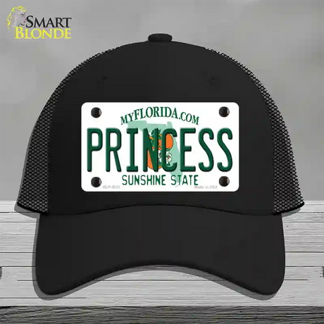 Princess Florida Novelty License Plate Hat Mesh / Black