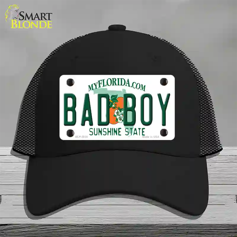 Bad Boy Florida Novelty License Plate Hat Mesh / Black