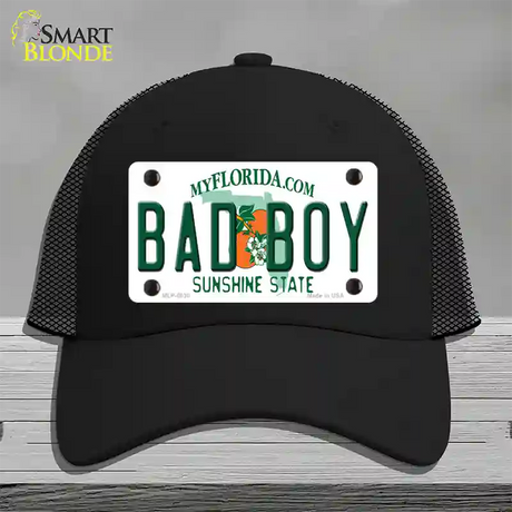 Bad Boy Florida Novelty License Plate Hat Mesh / Black