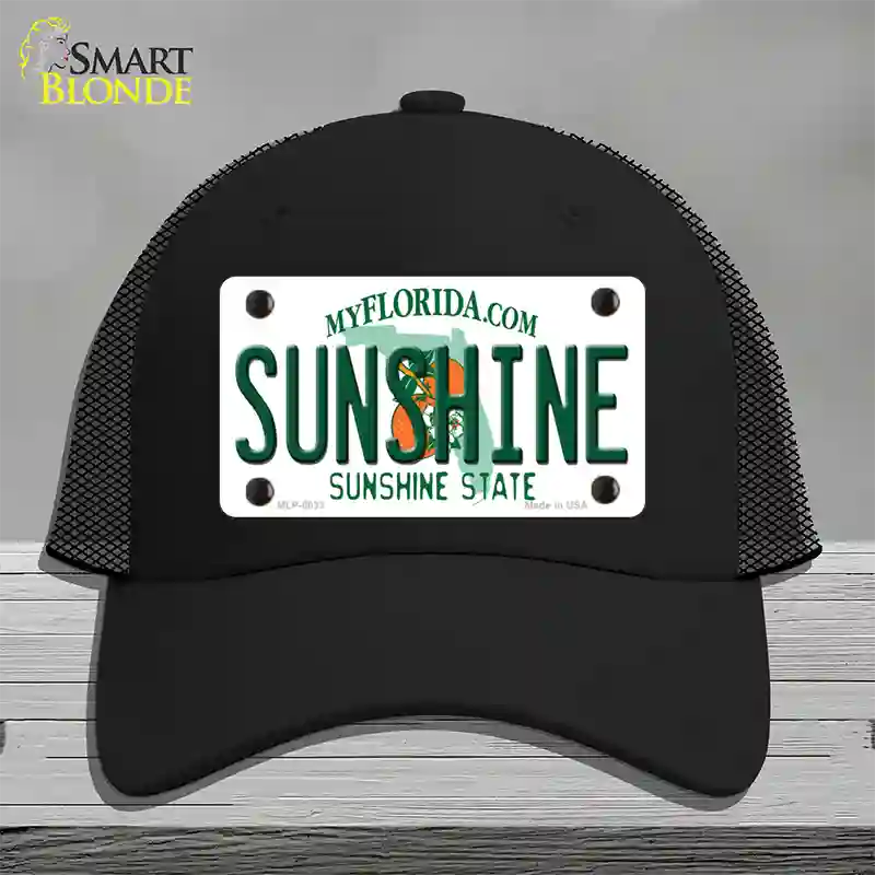 Sunshine Florida Novelty License Plate Hat Mesh / Black