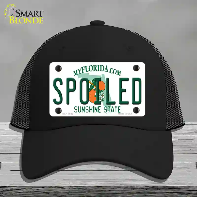 Spoiled Florida Novelty License Plate Hat Mesh / Black