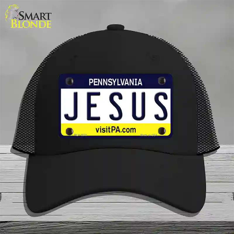 Jesus Pennsylvania State Novelty License Plate Hat Mesh / Black