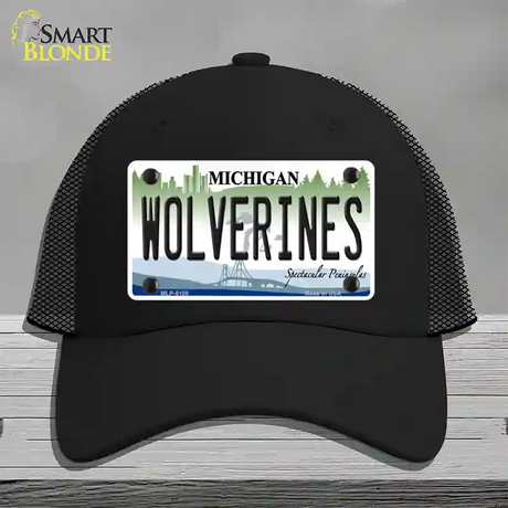 Michigan Wolverines Novelty License Plate Hat Mesh / Black