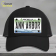 Ann Arbor Michigan Novelty License Plate Hat Mesh / Black