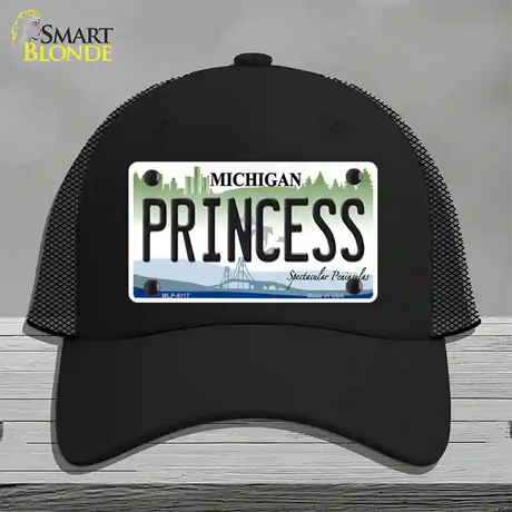 Princess Michigan Novelty License Plate Hat Mesh / Black