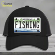 Fishing Michigan Novelty License Plate Hat Mesh / Black