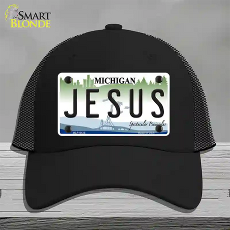 Jesus Michigan Novelty License Plate Hat Mesh / Black