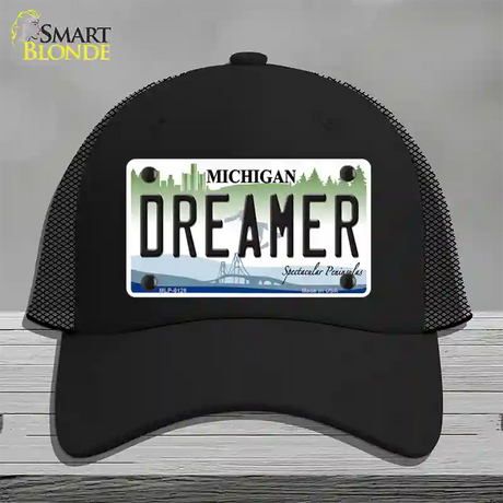 Dreamer Michigan Novelty License Plate Hat Mesh / Black