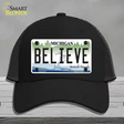 Believe Michigan Novelty License Plate Hat Mesh / Black