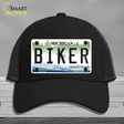 Biker Michigan Novelty License Plate Hat Mesh / Black