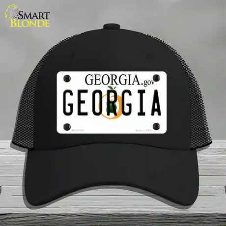 Georgia Novelty License Plate Hat Mesh / Black