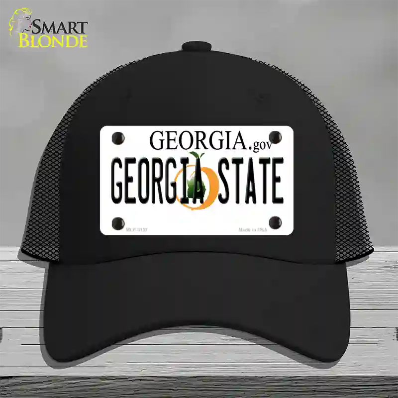 Georgia State Novelty License Plate Hat Mesh / Black