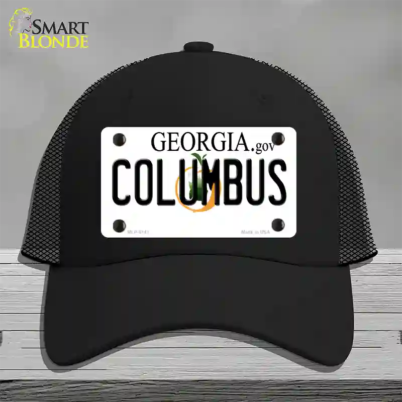 Columbus Georgia Novelty License Plate Hat Mesh / Black