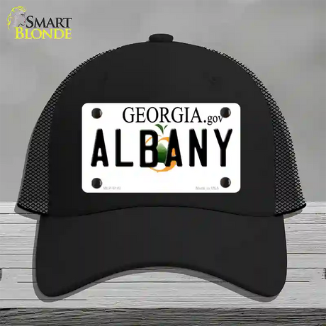 Albany Georgia Novelty License Plate Hat Mesh / Black