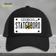 Statesboro Georgia Novelty License Plate Hat Mesh / Black